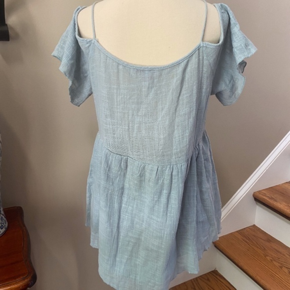 Blu Pepper Crochet Blue swing Top M - Picture 8 of 8